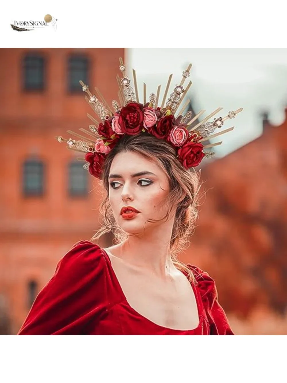 Handmade Halo Crown Flower Headpiece for Women Renfaire Woodland